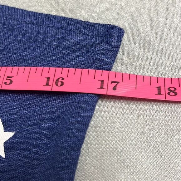 Chaser Navy Blue White Stars Patriotic Button Front Tank Top Cami Medium NWT - Picture 8 of 9